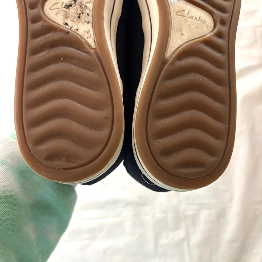 Clarks Cloudstep Breeze Step ll Stretch Slip-On Navy Blue Sneakers SZ 8 Worn 2X - Picture 10 of 14